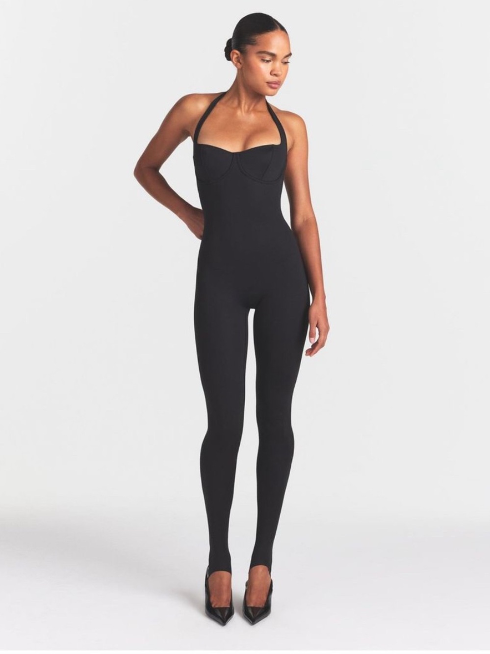 SKIMS Black Halter Jumpsuit